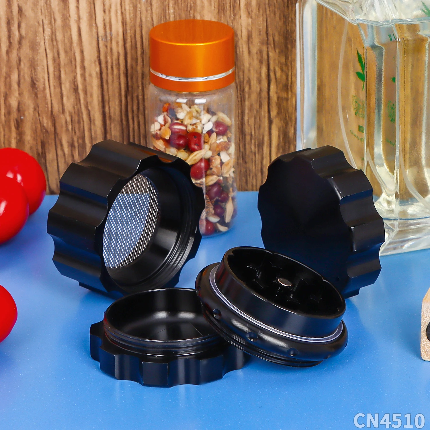 Wholesale New Design High-End Aluminum Alloy Herb Grinder With 4 Layers Customizable Logo Tobacco Grinder 45mm Cigarette Grinder