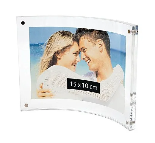 Premium Luxury Vintage Two-Sided Acrylic Magnetic Curved Picture Frame With Multiple Sizes