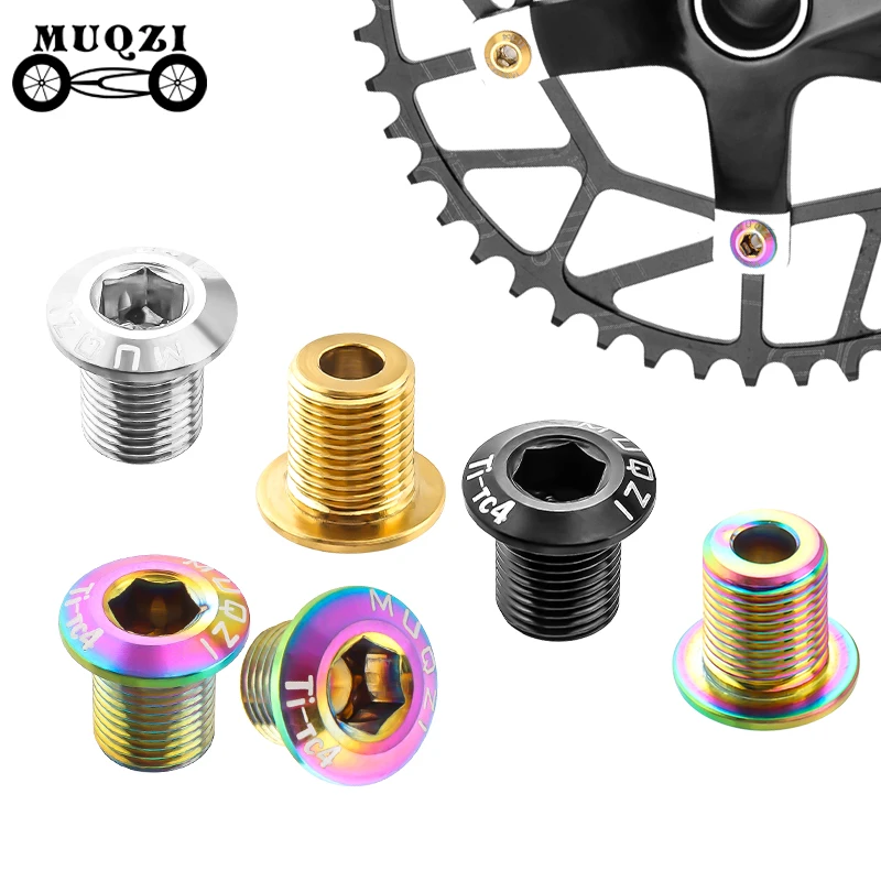 MUQZI 6.5/9.2mm Chainrings Bolts Titanium Alloy TC4 MTB BMX Crankset Bolts Chainwheel Bolt For Bikes
