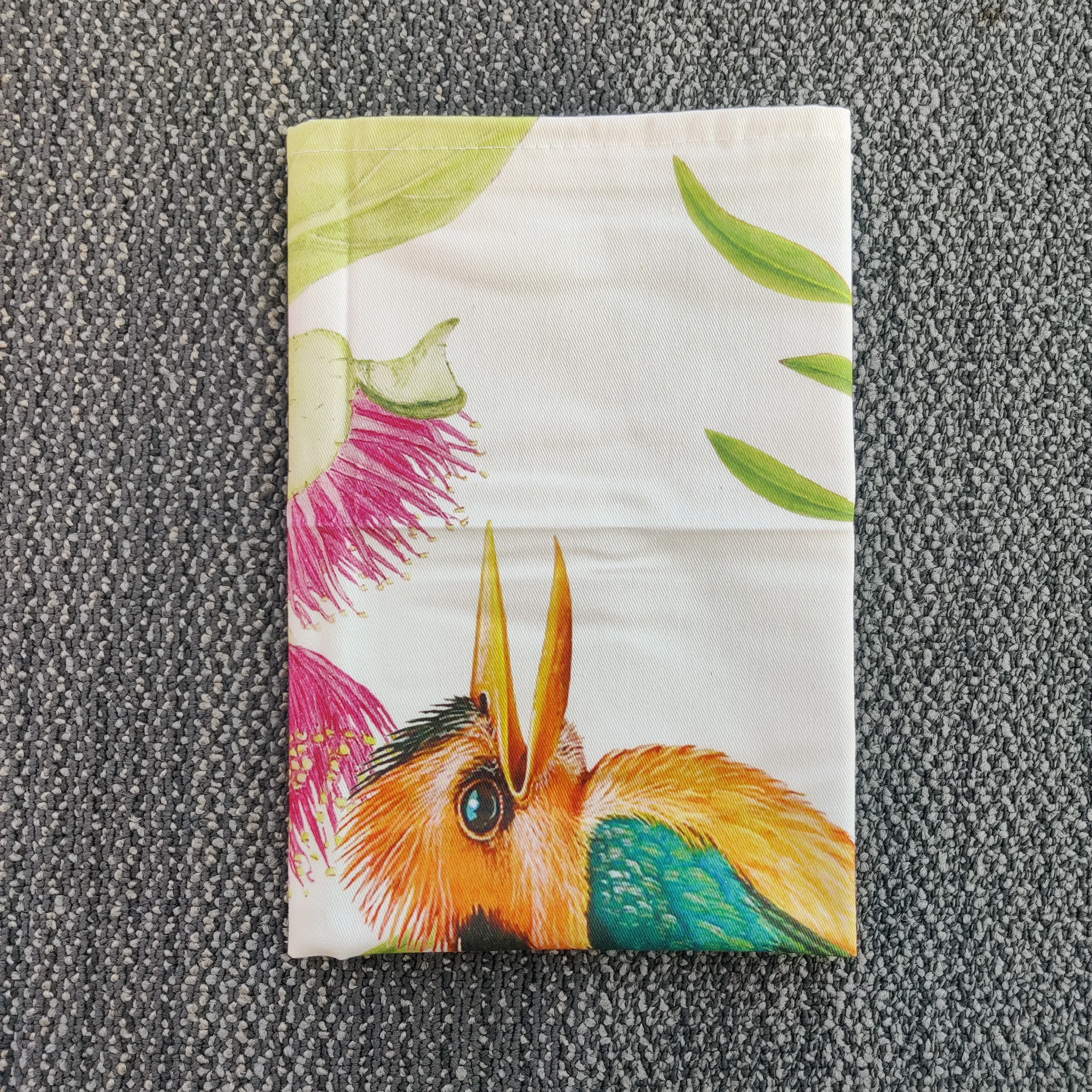 Decorative plain weave cotton kitchen towel hand drying tea towel with hanging loop