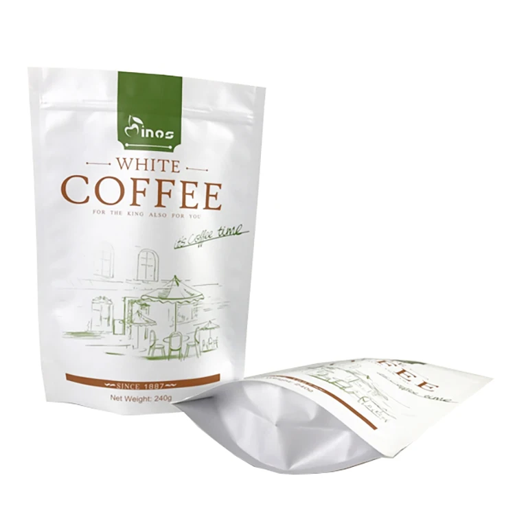 Custom laminated aluminum foil zip lock bags stand up pouch ziplock coffee pouch with degassing valve