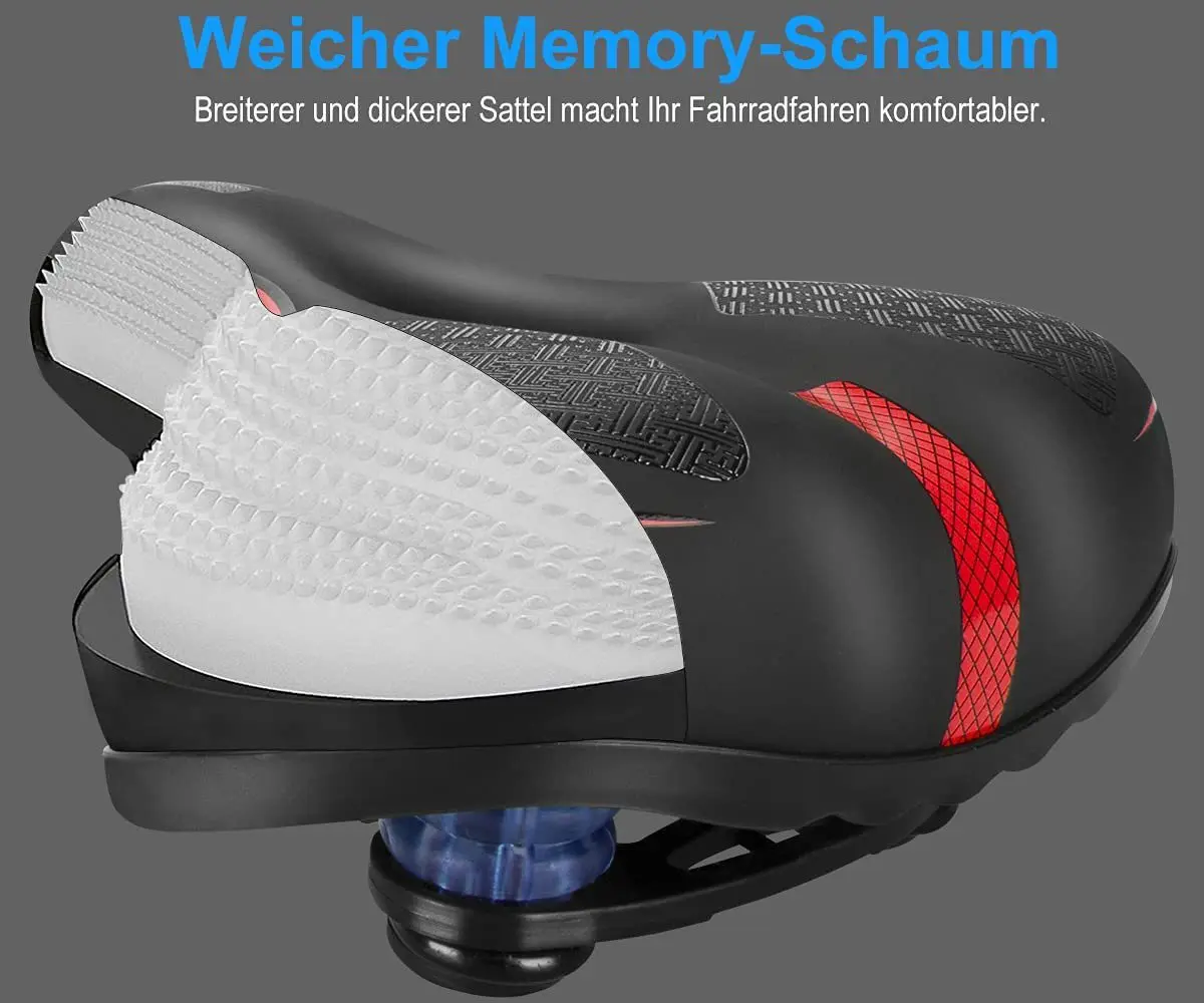 Mountain bike accessories Rainproof Thickened comfortable PU leather Bicycle  big Bum Spring Saddle hollow Seat Cycling Cushion