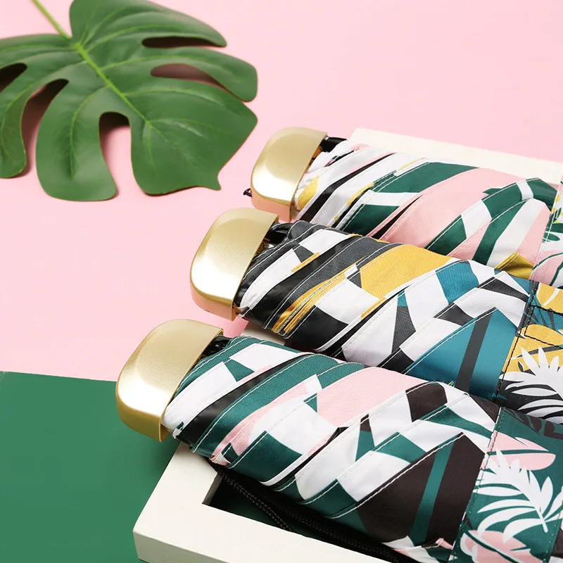 Half folding umbrella pocket umbrella sunny rain dual-purpose female small fresh custom sunshade