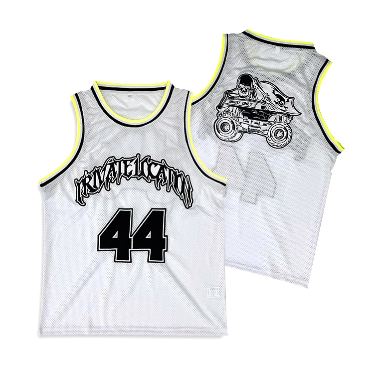 Customized Sports Wear Embroidery Design Pattern Mesh Sleeveless Basketball Practice Jersey