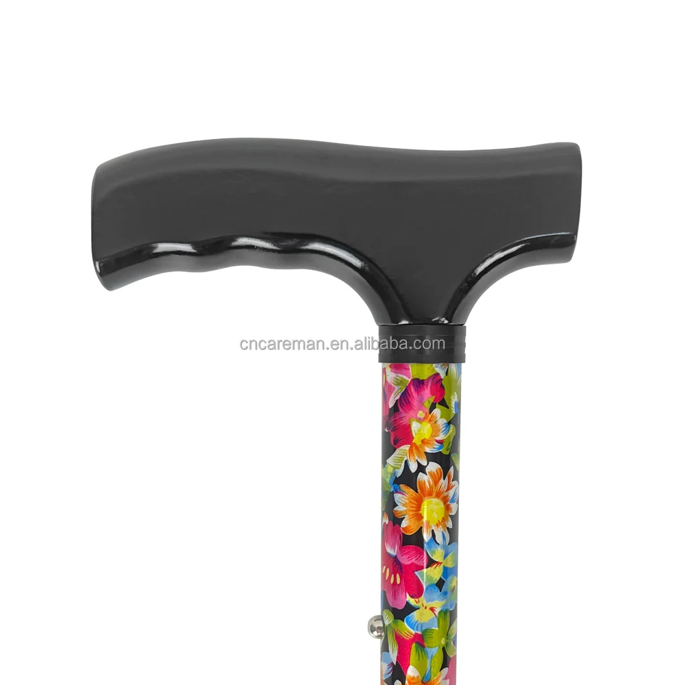 Colored print Floral Aluminum Folding Cane Walking Stick Decorative Collapsible Retractable Adjustable Heights for Lady Blossoms