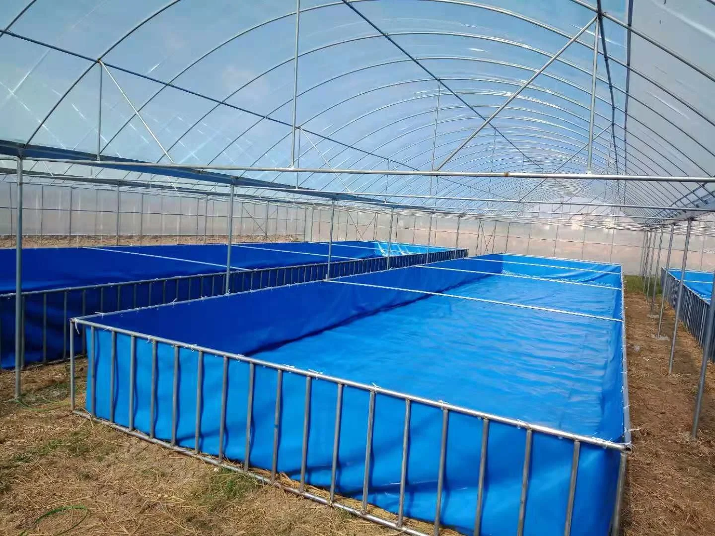 Синий аквариумный брезент Biofloc с ПВХ-покрытием складной для аквакультуры