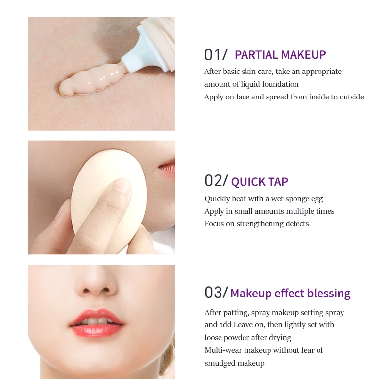 wholesale private label vegan cosmetic makeup korean water proof brightening foundation whitening bb cream