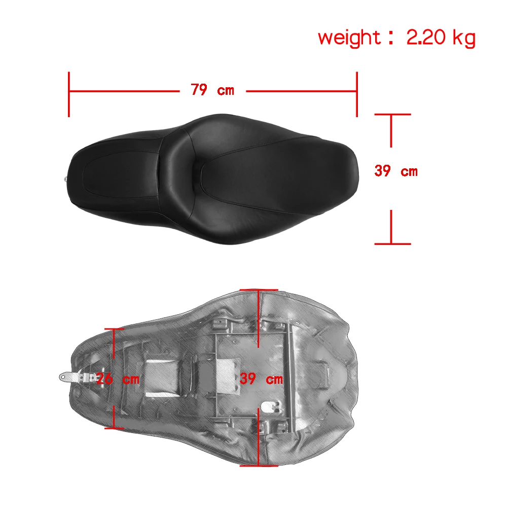 Комфортное сиденье для водителя и пассажира мотоцикла, 2 дюйма, для Harley Touring Street Glide Road King 2007-2015