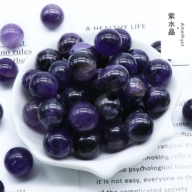 wholesale  Non-porous-ball non-porous 16mm ball natural amethyst agate diy non-porous stone beads ball