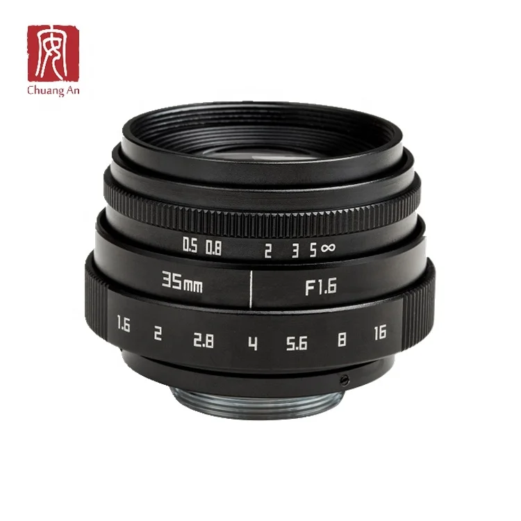 Economical fujian supplier 35mm F1.6 manual C mount DSLR mirrorless camera lens
