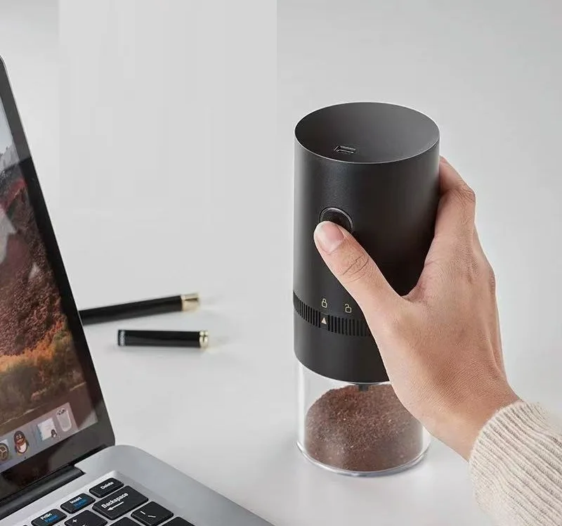 Portable Coffee Grinder - Electric Burr Coffee Grinder for Traveling, Camping, Office - Rechargeable and Cordless Coffee Grinder