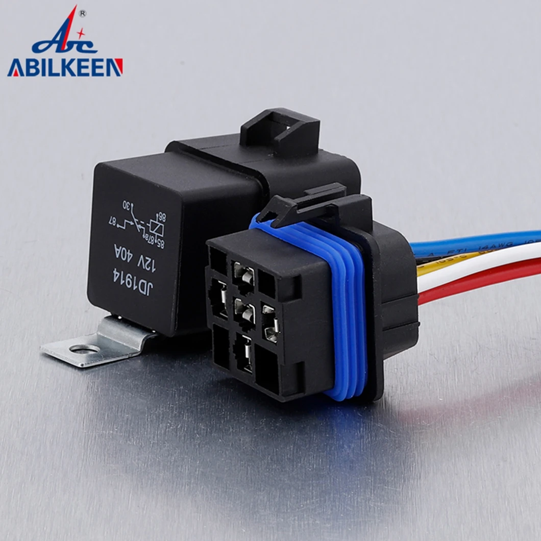 2023 New Arrival ABILKEEN Waterproof Auto Solid-State Relay 40A 12V-24V 5Pin Auto Relay with Waterproof Male/Female Socket Plug