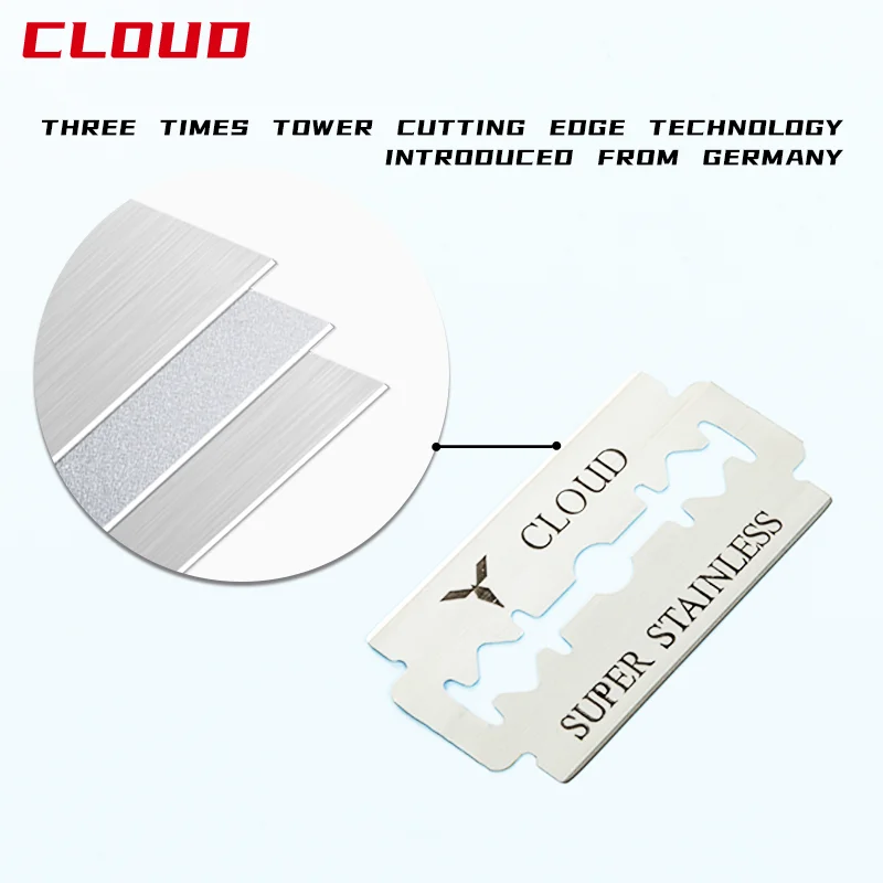 barber blade engraved logo double edge shaving razor / two sided blade razor
