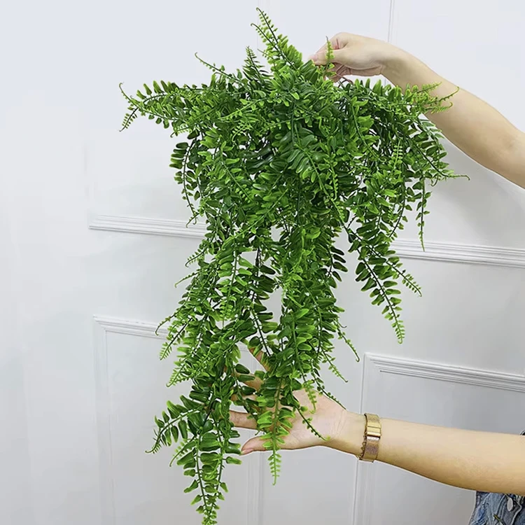 Hot Sale Artificial Plant Leaves Potted Vine Fern Plant Bonsai Plante Persian Grass for Home Decor
