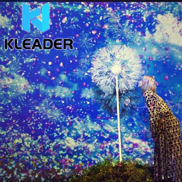 Interactive Dandelion allegorical artwork Projection Mapping dandelion art installation artistique interactive