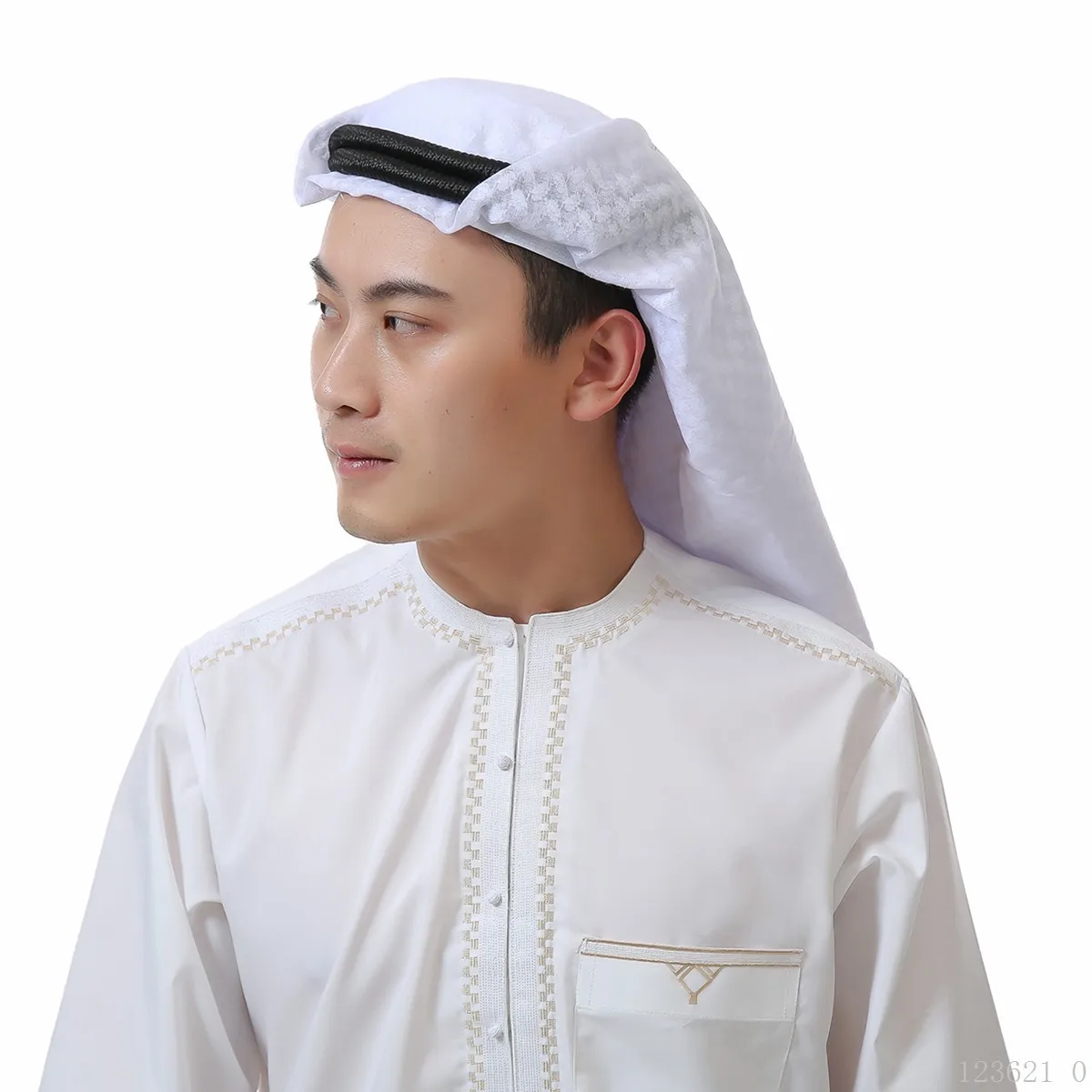 2025 Muslim Men Headwear Keffiyeh Middle East Desert Red Shemagh Wrap Muslim Scarf For Men Muslim Men Head Scarf Suit