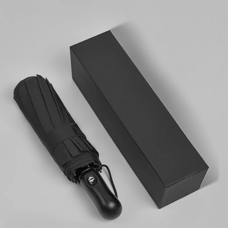 Chinese Manufacturer Windproof  Travel Compact Umbrella 23 Inches 12 Ribs Auto Open Close 3 Folding Custom Business Umbrella