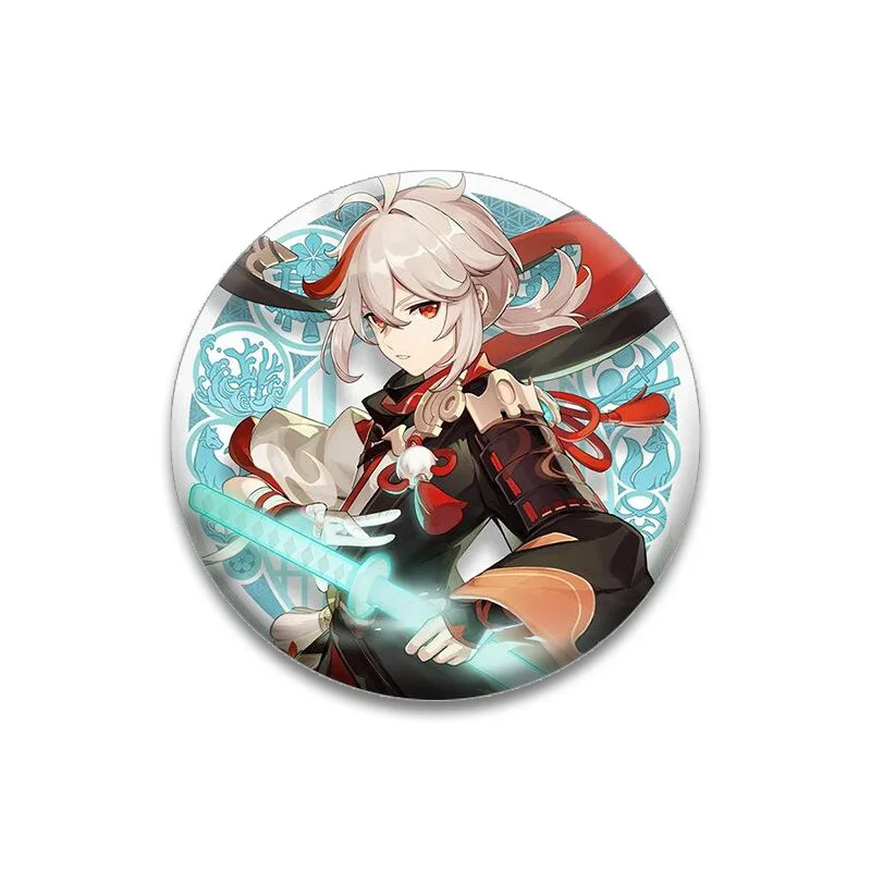 2022 In Stock Kawaii Cartoon Badge Anime 11 Colors Two-Dimensional Fine Flash Matte Tinplate Badge for Gifts