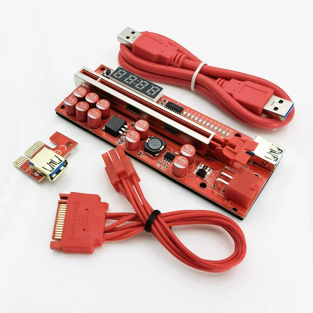 2022 Новый PCIE RISER VB 013 pro V013opcie 1X до 16X графический процессор, карта расширения с индикатором температуры, расширитель светодиодов, PCI Express Adapter