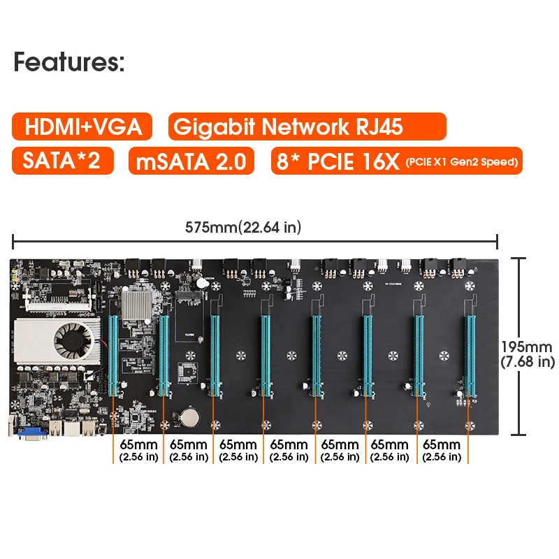  Mining expert motherboard eth mining with cpu riserless 8