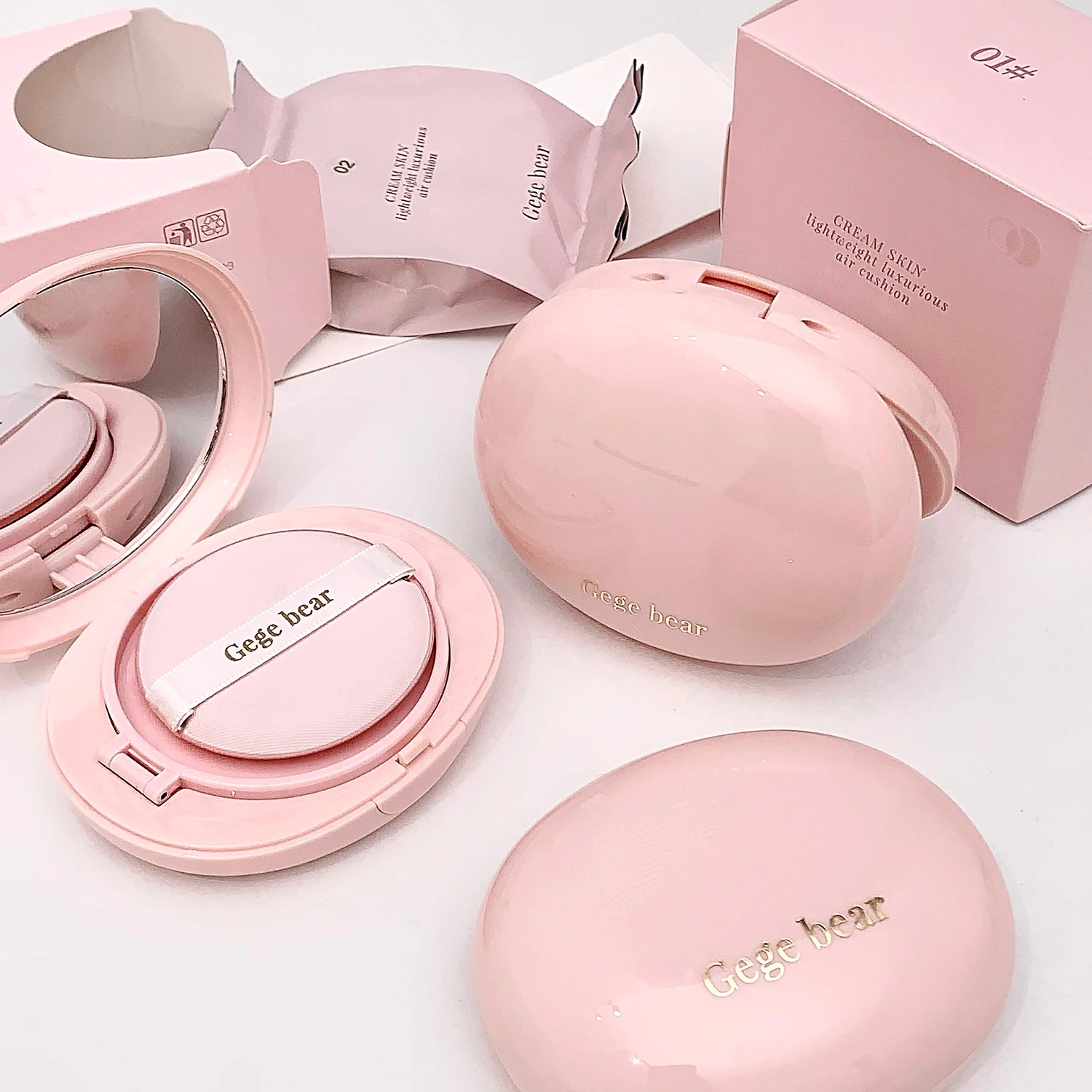Creamy Skin Light Luxury Air Cushion (with Refill) GEGE BEAR  Large Capacity Doll Makeup Matte Effect Air Cushion