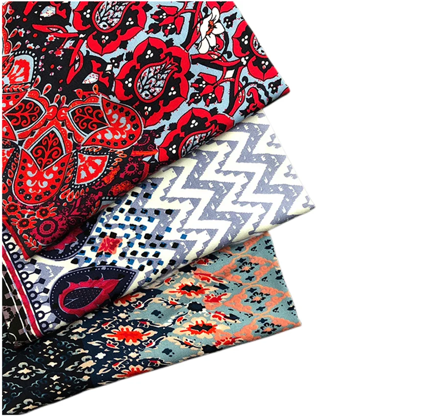 Оптовая продажа одежды мягкая тканая Цветочная многоцветная 100% искусственная