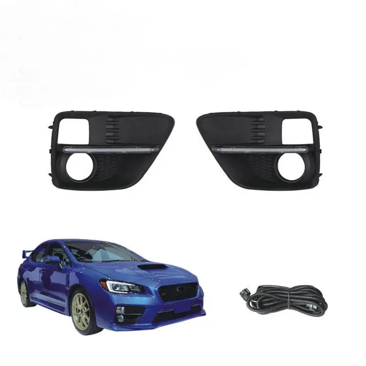 Hot Sales Metal Black Auto Car FOG LIGHT FOR 15-17 SUBARU WRX STI LED DRL BAR BUMPER DRIVING FOG LIGHT LAMP