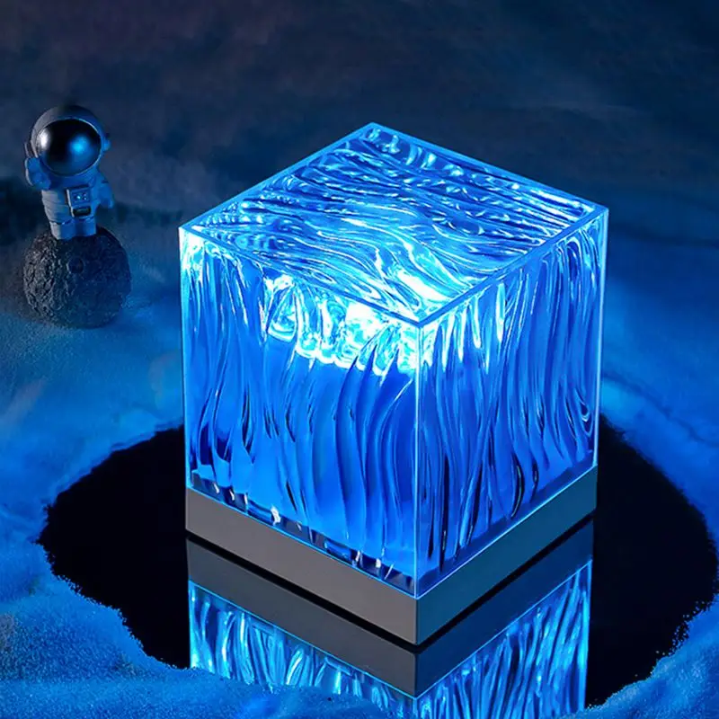 Projector Aurora water ripple restaurant home decor Bedside Luxury Crystal Led Lamp Bases Acrylic 3D Led Night Table Light Lamps