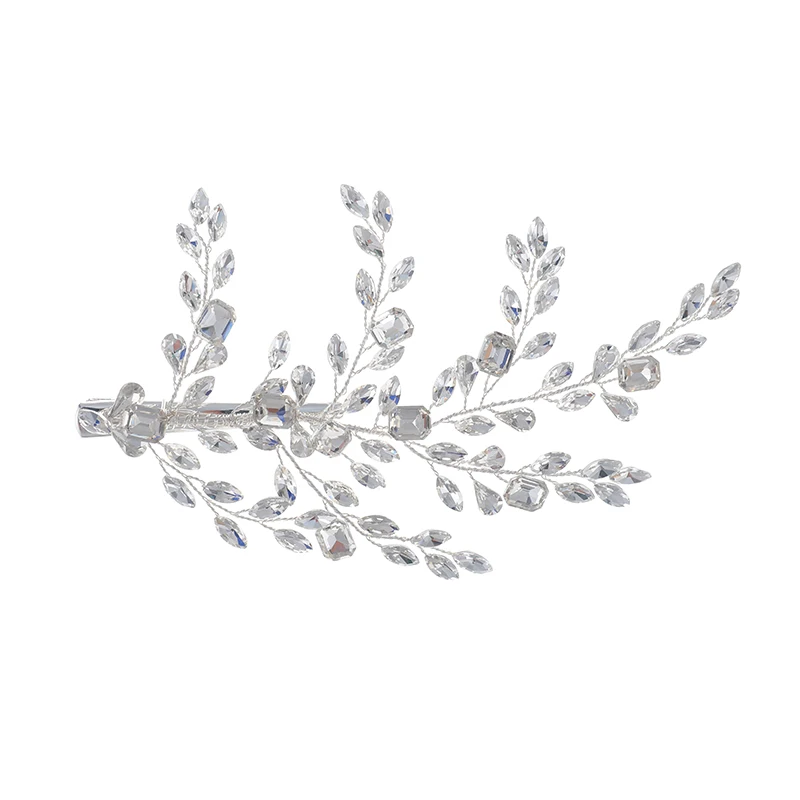 Модный головной убор ручной работы, свадебные заколки для волос с камнями и цветами для девочек