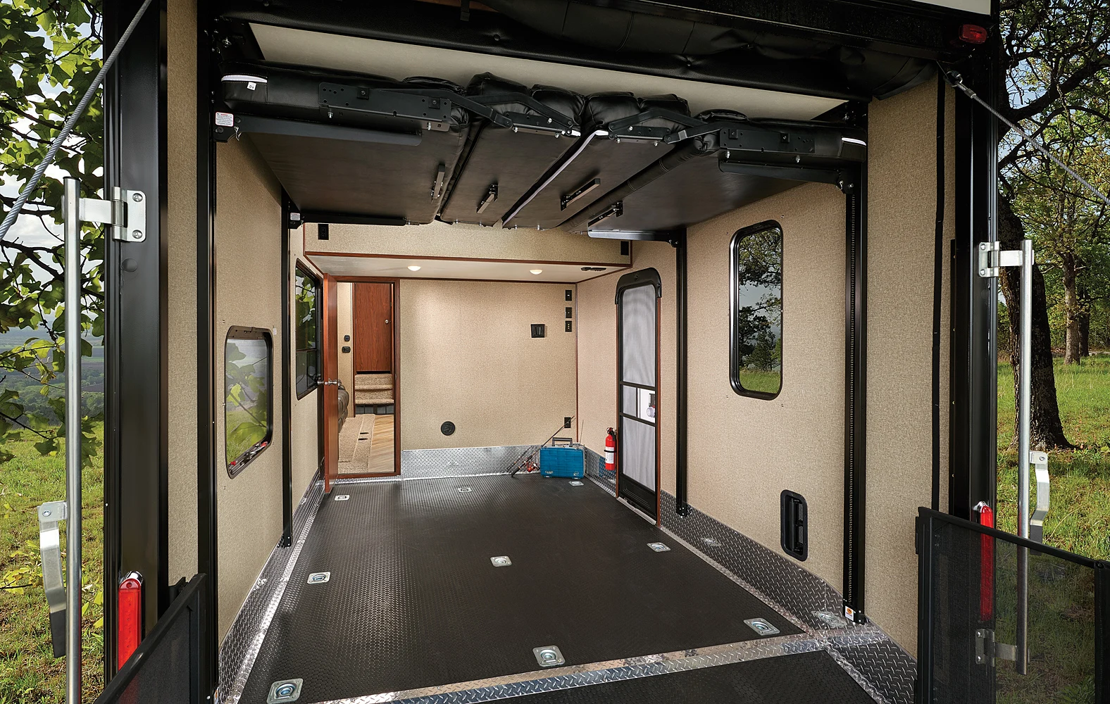 Прицеп для игрушечного буксировщика, 5-е колесо, самоходные конструкции, с шаговым фургоном/задней спальной камерой/отдельным гаражом 12 дюймов, 2020