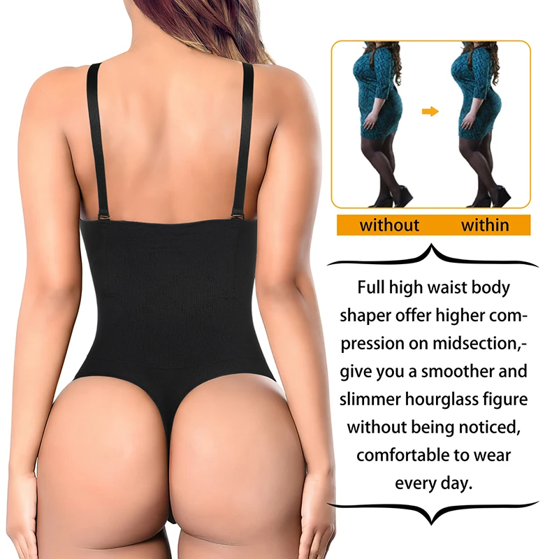 ladies Waist Trainer Shapewear Faja Open Bust Body Shaper Thong Bodysuit Seamless Tummy Control Panty