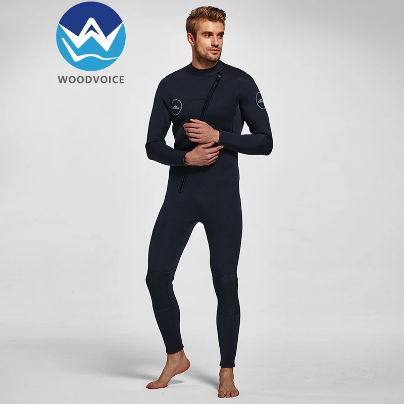 OEM customized LOGO 3mm One-Piece Spring Men Long-Sleeved Sunscreen Cold-Proof and Warm Jellyfish Swimsuit