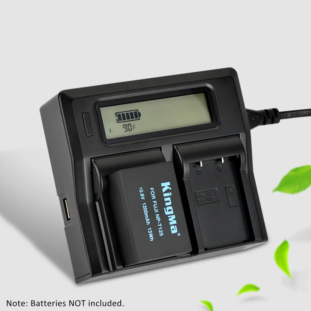 
KingMa Smart Dual Channel Charger With LCD-display For Fuji NP-T125 battery and For Fuji GFX50S And GFX50R camera 