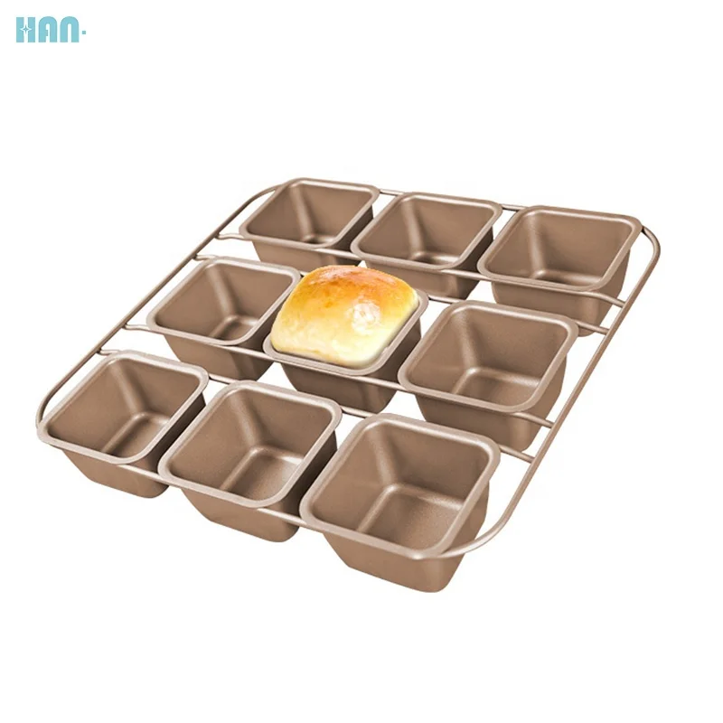 2021 New Golden 6 Cup bakeware Non Stick mold Baking tray pan Baking Tools Cake Pans 2021 New Golden 6 Cup bakeware Non Stick mo