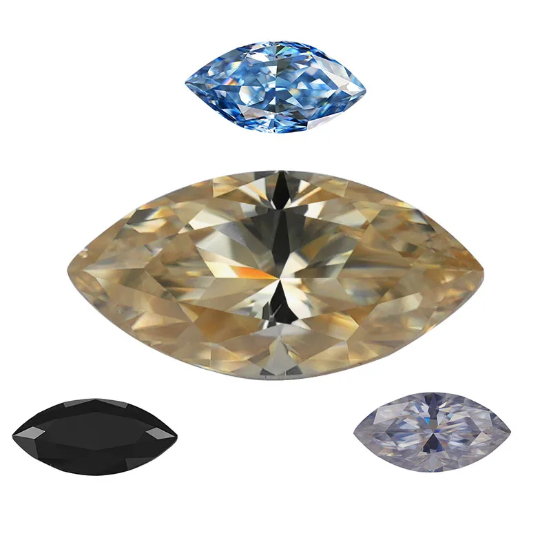 SICGEM Grey Green Black Yellow Blue D EF Color Moissanite Gemstone Marquise Shape Moissanite