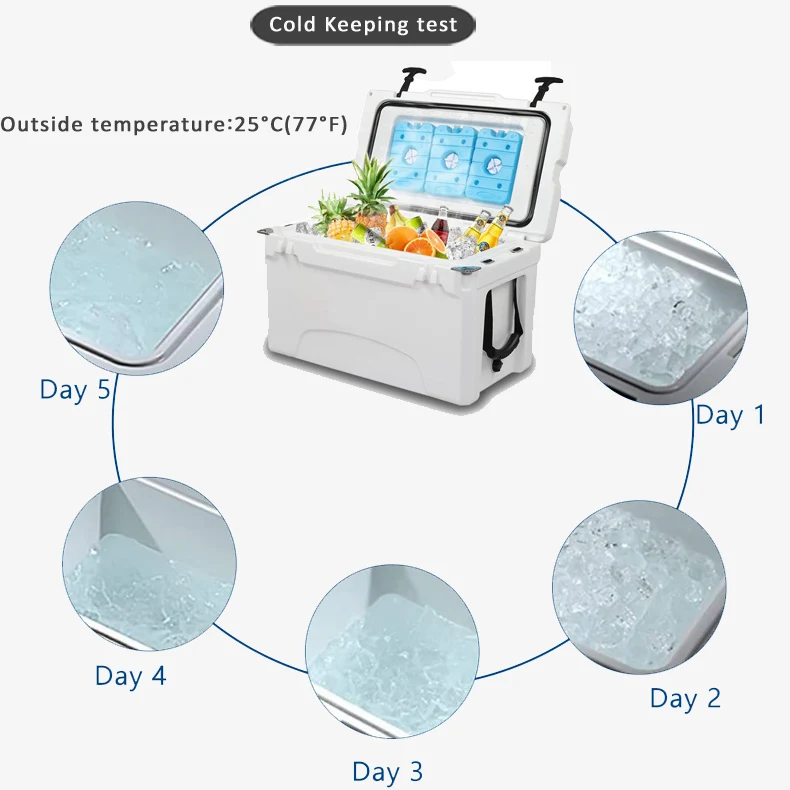 boright new 55QT Outdoor rotomolded hard ice cooler chest beer cooler standing ice chest cooler