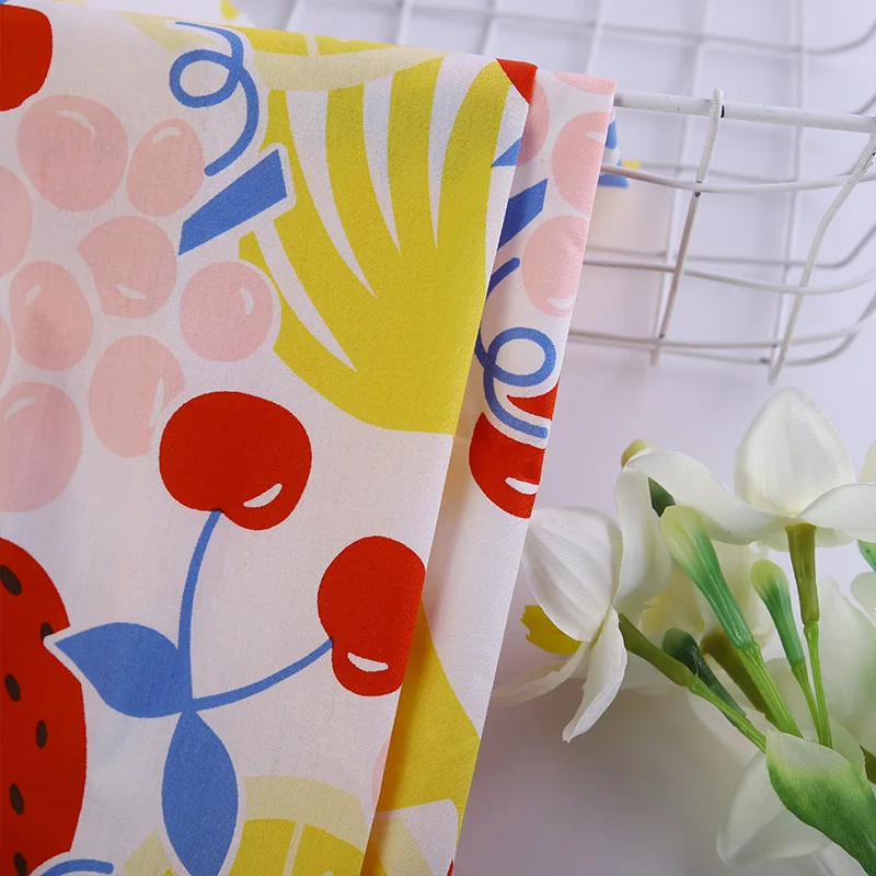 wholesale 100% cotton for baby floral cartoon banana cherry orange printed cotton fabric