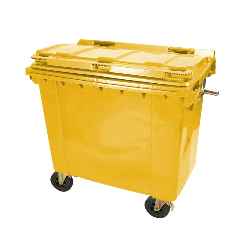 Outdoor Large 660L Plastic Garbage Bin with Wheels Street Community Garbage Container with Lid Recycle Waste Bin