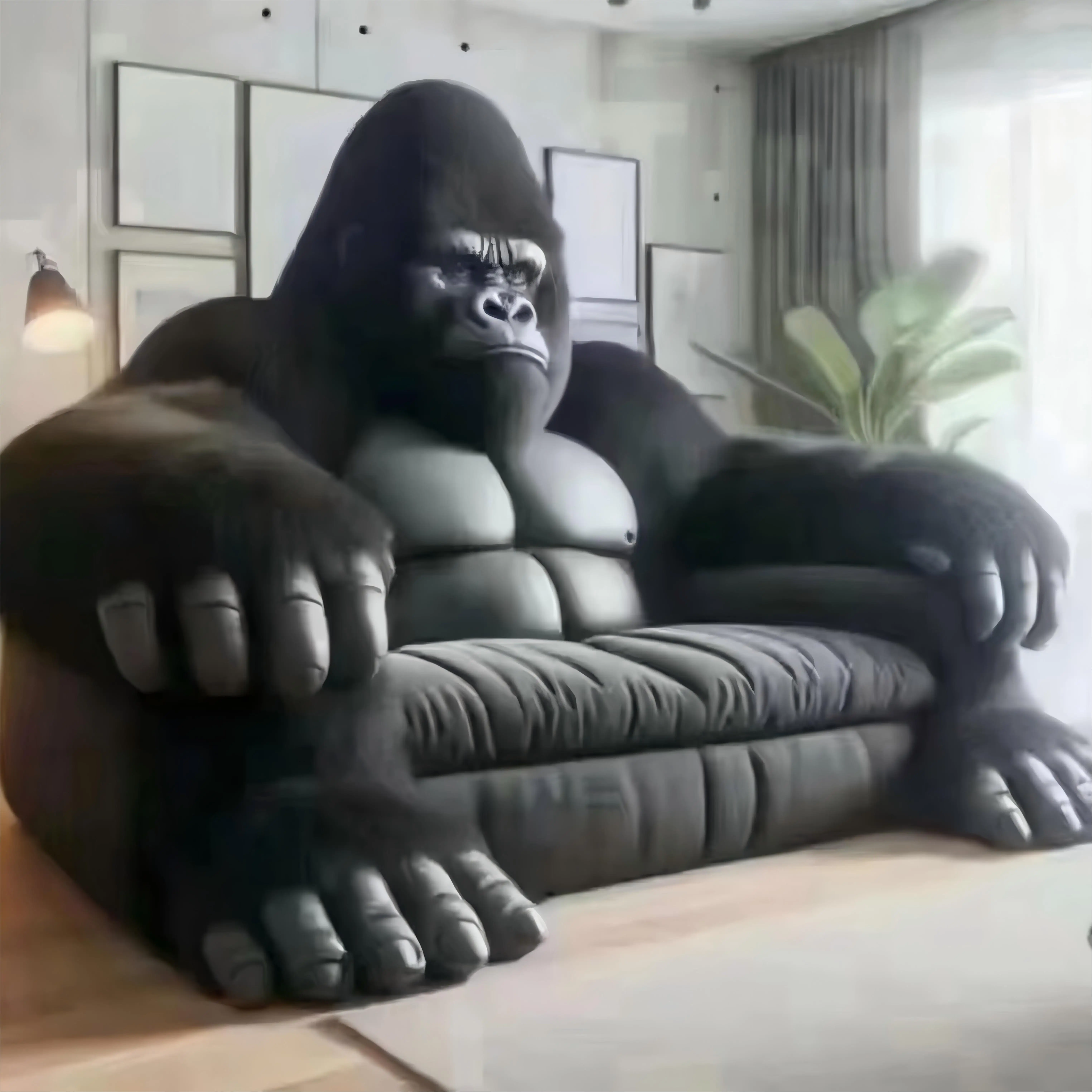 New design large sofa gorilla Internet celebrity gorilla couch High Quality Gorilla Shape Sofa King Kong Couch for Living Room