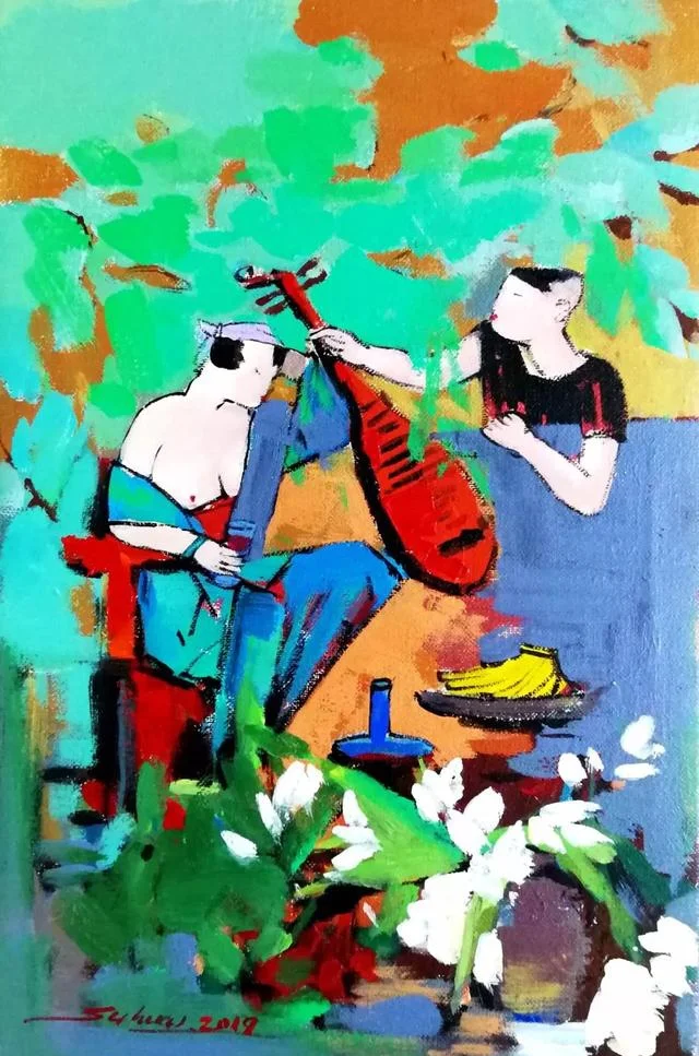 Manufacturer customized new Chinese living room sofa background decorative office mural atmospheric painting