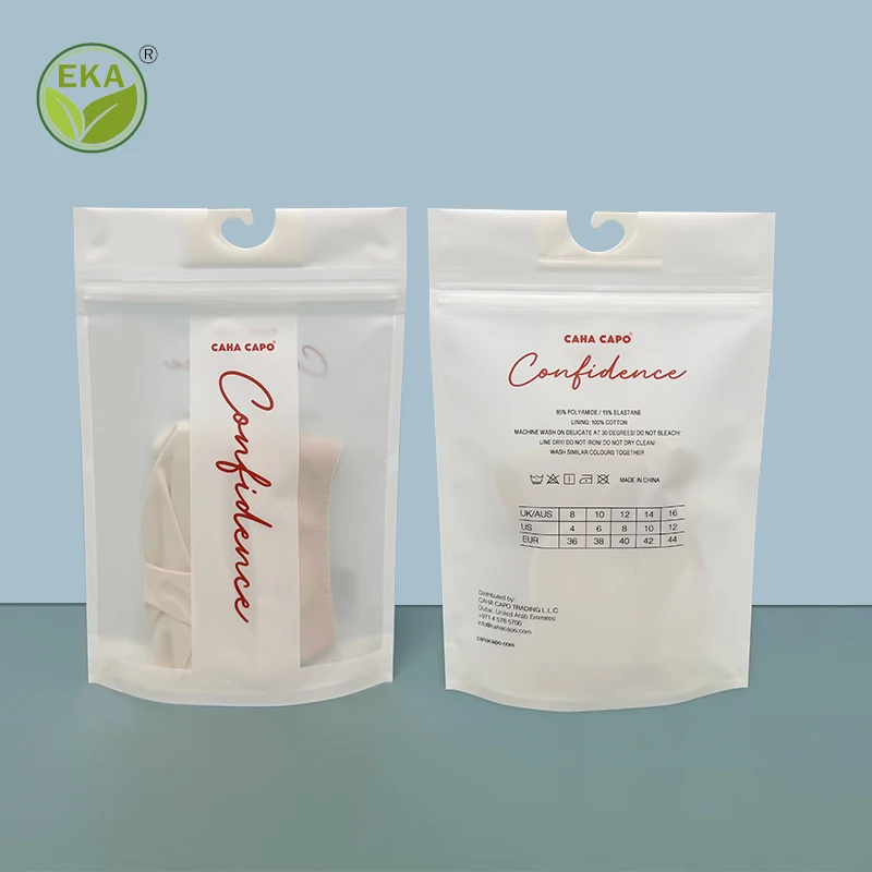 Custom Zip Lock Bag Clothing Sock Packaging Bags Boxer Packaging Zipper Bags For Packing Clothes With Hanger