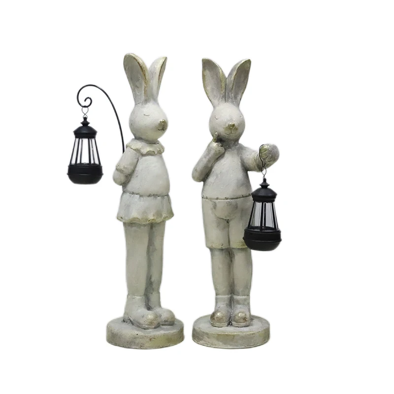 Redeco Wholesale Rabbit Resin Crafts Cute Easterr Gnome Magnesium Oxide Crafts For Gifts Home Garden Decor