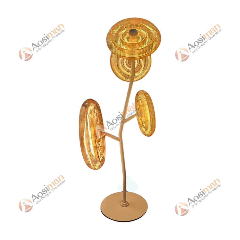 Standing  Light Luxury Modern Glass Sunflower Pattern Flower Floor Lamps For Living Room Decor