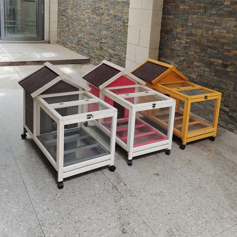 Wholesale Commercial Wooden Large Run Animal Cage with Nesting House pet cage with Metal Wire Industrial chicken coop