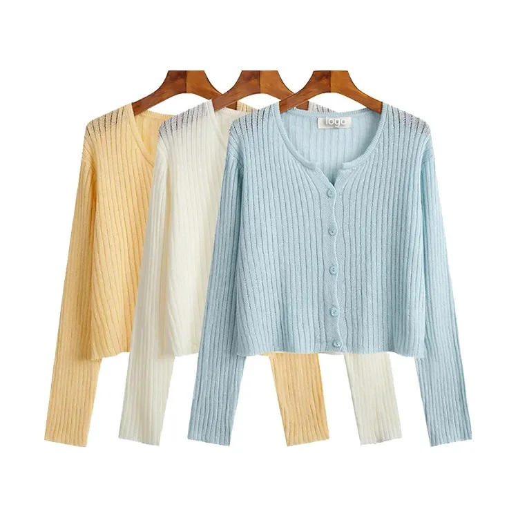 Womens Loose Knit cashmere Cardigan Sweater Fashion Casual Thin Ladies Solid Color Button cashmere Jacket Sweater