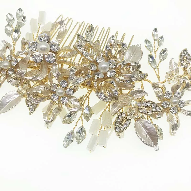 SHSS3003 новые свадебные гребни ручной работы с кристаллами и стразами для невесты Цветочные женщин Свадебные аксессуары