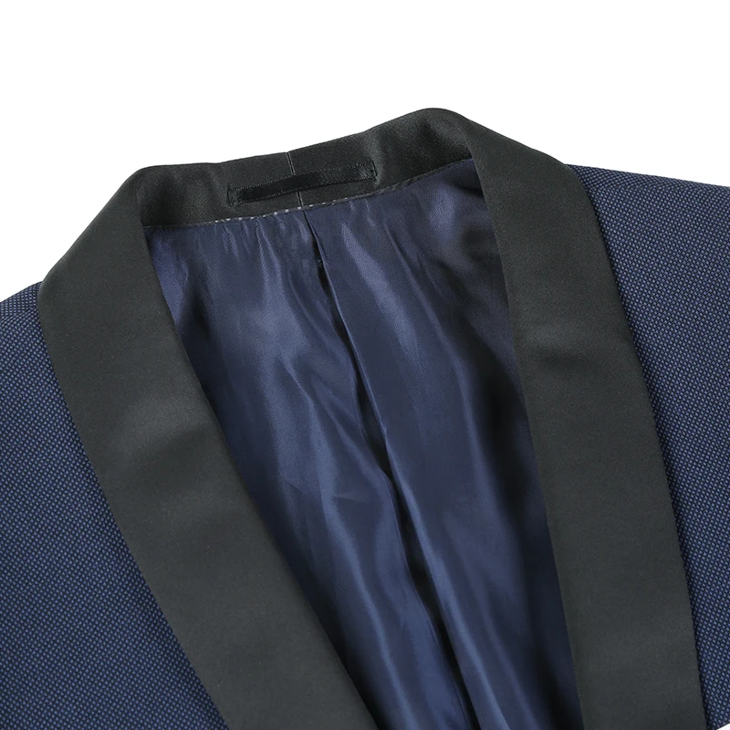 Классический силуэт, черный атласный лацкан, однобортный мужской костюм для свадебного смокинга, шерстяной Блейзер, пиджак для ужина