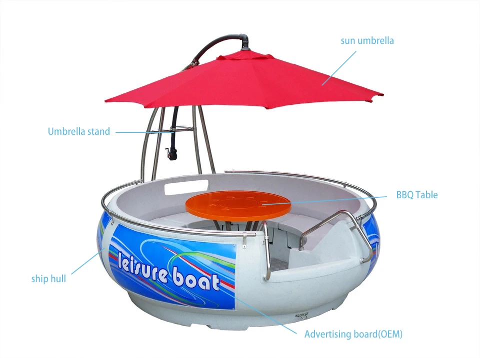 Outdoor Funfair Water Park Amusement Rides Hot sale cheap price kid attractive games Donut BBQ Boat for sale factory price