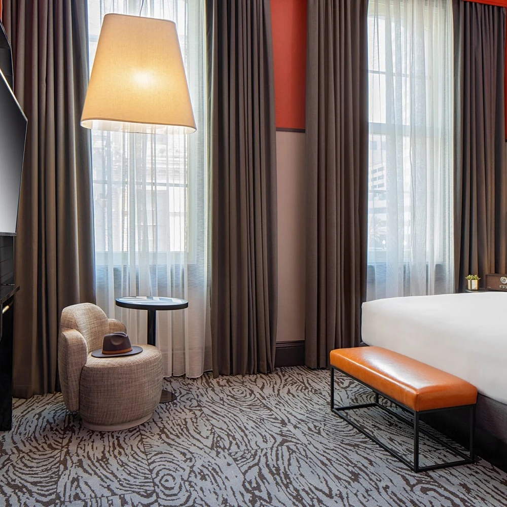 Wholesale Custom Size Modern Texture Simple Style Window Door Curtain Fabric Blackout Curtains for Hotel Hall