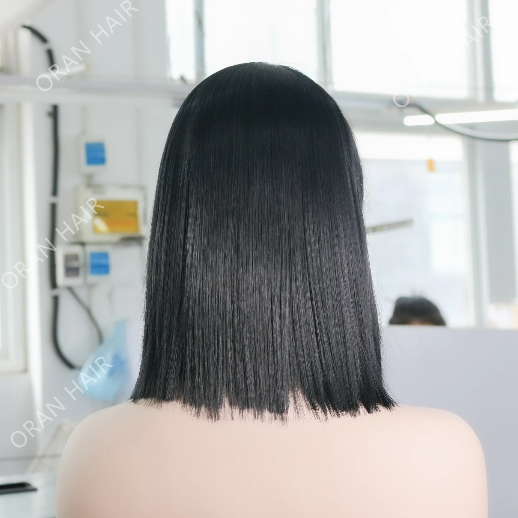 Bob Black Wig Colorful Shoulder Length Synthetic Cosplay Daily Party  natural wave Short Straight Wigs With Bangs Wigs